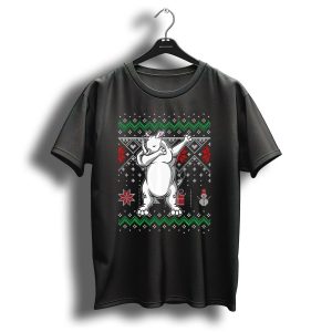 Funny Rhino Dabbing Ugly Christmas T-Shirt