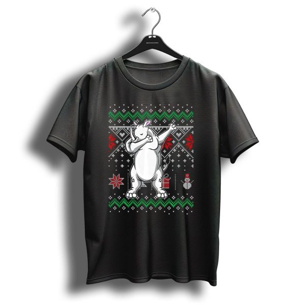 Funny Rhino Dabbing Ugly Christmas T Shirt 1 t shirt 1
