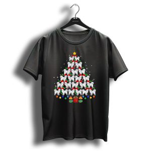 Funny Samoyed Christmas Tree With Santa Hats Gifts And Ornaments T-Shirt