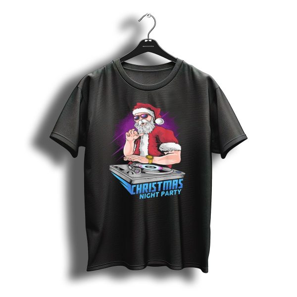 Funny Santa Claus Christmas Dj Xmas Music Night Party T Shirt t shirt 1