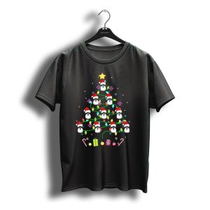 Funny Schnauzer Christmas Tree Santa Hats And Colorful T-Shirt