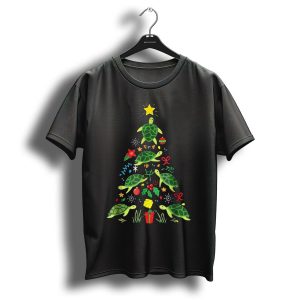 Funny Sea Turtle Christmas Tree With Gifts And Ornaments T-Shirt