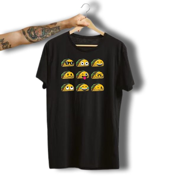 Funny Tacos Emojis Halloween Costume Faces Sunglasses Tongue Tears T Shirt t shirt 1