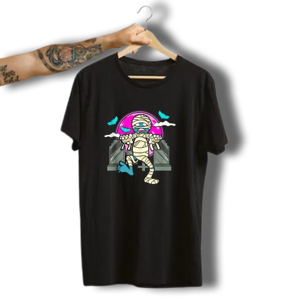 Funny Teacher Halloween History Professor Mummy With Bats And Tombstones T Shirt t shirt 1