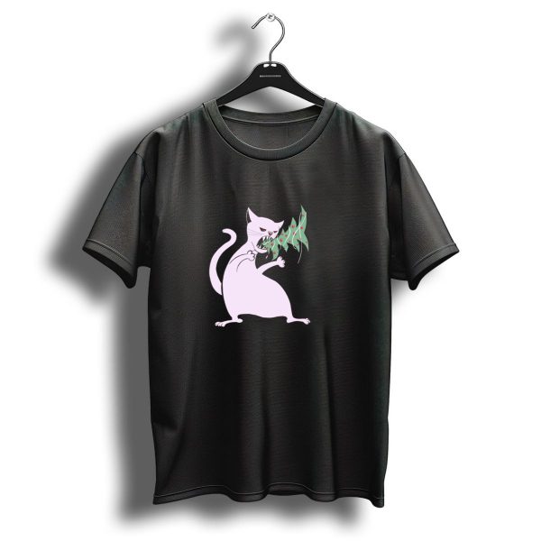 Funny White Cat Chomping On A Christmas Tree T Shirt 1 t shirt 1