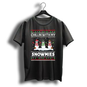 Funny Xmas Ugly Christmas Sweater Chillin With My Snowmies T-Shirt