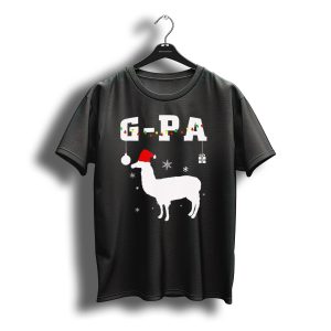 Christmas Llama Santa Hat Snowflakes T-Shirt