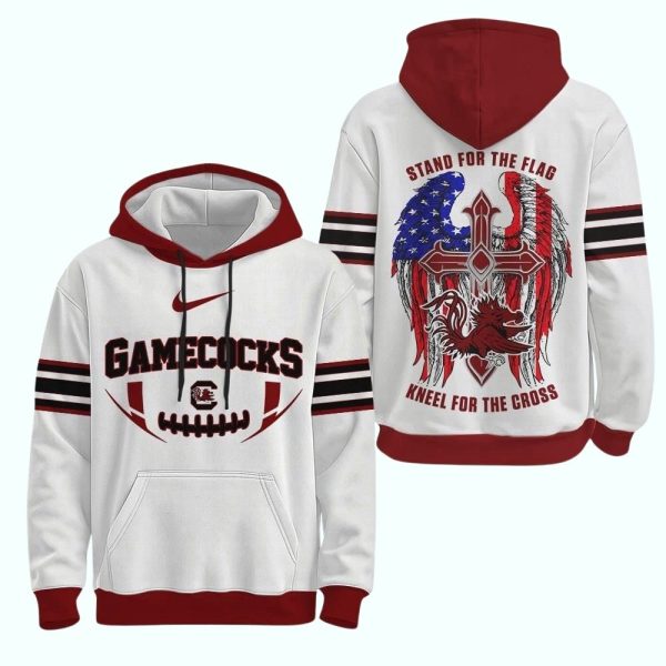 Gamecocks 2025 NCAA Stand For The Flag Kneel For the Cross AOP Hoodie