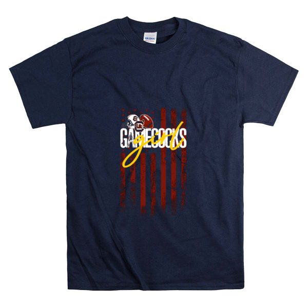 Gamecocks Football Flag Helmet Stars Stripes T Shirt 1 Navy