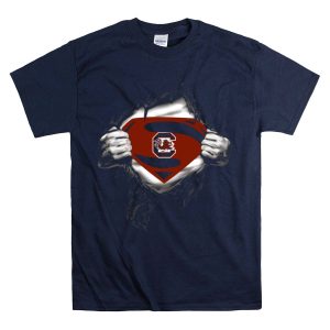 Gamecocks Super Man Logo Torn Chest T-Shirt