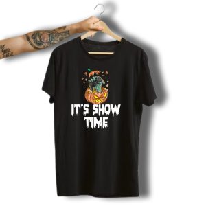 Gamer Pumpkin It'S Show Time Halloween Controller T-Shirt