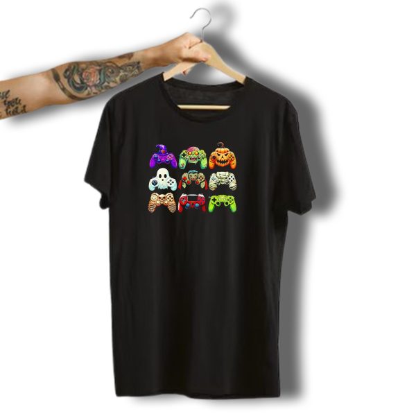 Gaming Skeleton Zombie Ghost Pumpkin Witch Halloween Controller Collection T Shirt t shirt 1
