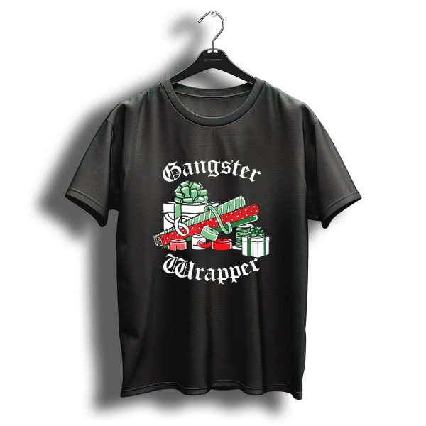 Gangster Wrapper Funny Christmas Presents Rolls And Ribbons T Shirt 1 t shirt 1