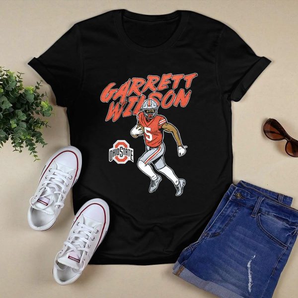 Garrett Wilson Ohio State Buckeyes Football Player Number 5 T Shirt Black 1