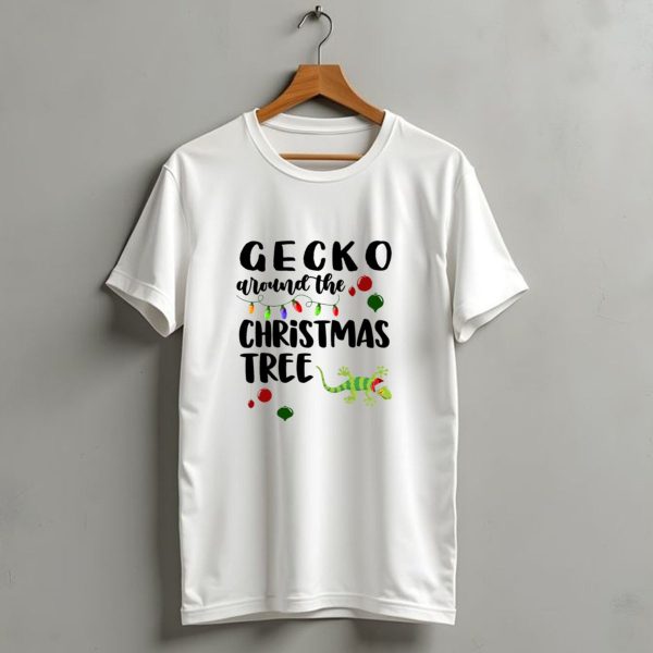 Gecko Around The Christmas Tree Lights And Ornaments T Shirt 1 t shirt 1