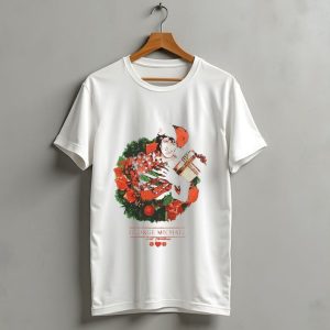 George Michael Last Christmas Santa Hat Wreath T Shirt