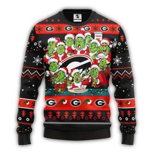 Georgia Bulldogs 12 Grinch Xmas Day Ugly Christmas Sweater