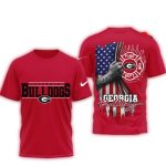 Georgia Bulldogs 2025 Ncaa Firefighter American Flag 3D Shirt