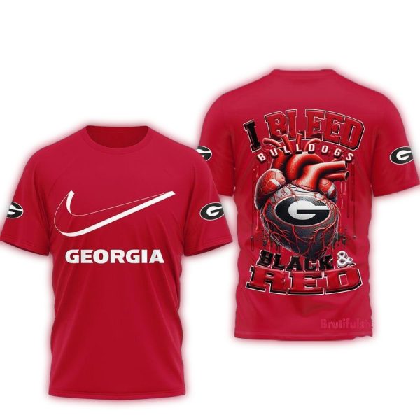 Georgia Bulldogs 2025 NCAA I Bleed Unisex 3D Shirt 1