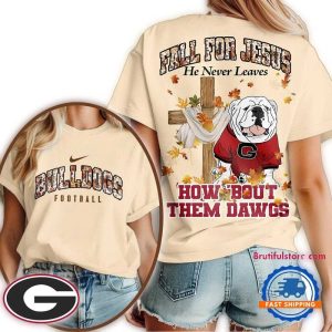 Georgia Bulldogs 2025 Ncaa Season Fall For Jesus Unisex 3D Shirt