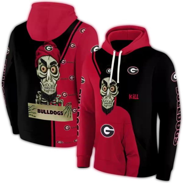 Georgia Bulldogs Achmed Skull AOP Hoodie 1