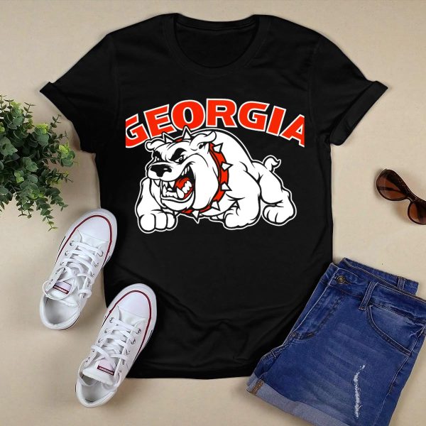 Georgia Bulldogs Aggressive Mascot Bulldog T Shirt 1