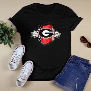 Georgia Bulldogs American Flag G Logo Tear T Shirt