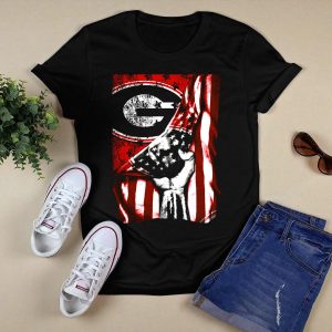 Georgia Bulldogs American Flag Hand T Shirt