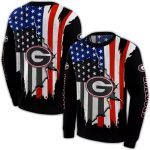 Georgia Bulldogs American Pride Black All-Over Print Sweatshirt