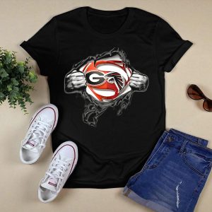 Georgia Bulldogs Atlanta Falcons Superman Logo Fusion T Shirt