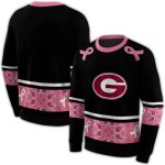 Georgia Bulldogs Awareness Ribbon Black Pink All-Over Print Sweatshirt