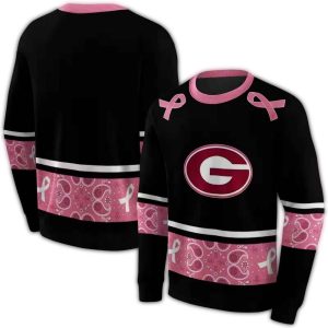 Georgia Bulldogs Awareness Ribbon Black Pink All-Over Print Sweatshirt