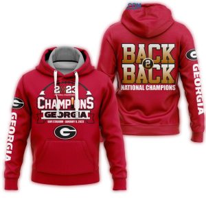 Georgia Bulldogs Back To Back National Champions 2023 All-Over Print Hoodie