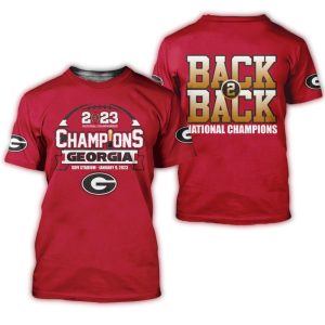 Georgia Bulldogs Back To Back National Champions 2023 All-Over Print T-Shirt