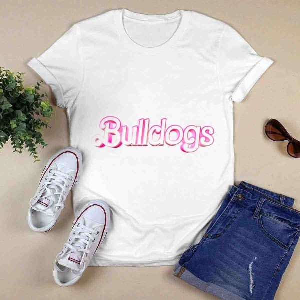 Georgia Bulldogs Barbie Vintage Pink Script T Shirt 0