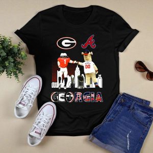 Georgia Bulldogs Braves Blooper Mascots Skyline T Shirt