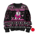 Georgia Bulldogs Breast Cancer Warrior Tackle Cancer Christmas Black Ugly Sweater