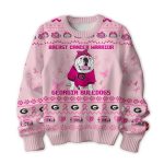 Georgia Bulldogs Breast Cancer Warrior Tackle Cancer Christmas Ugly Sweater