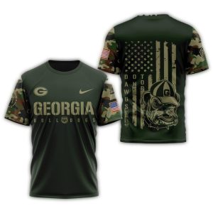 Georgia Bulldogs Camouflage Soldier Fight For American Freedom All-Over Print T-Shirt