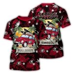 Georgia Bulldogs Camping Summer Vacation All-Over Print T-Shirt