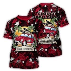 Georgia Bulldogs Camping Summer Vacation All-Over Print T-Shirt