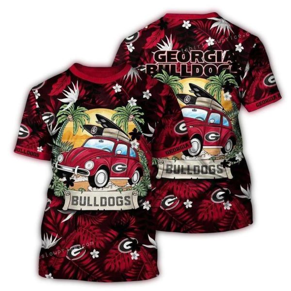Georgia Bulldogs Camping Summer Vacation AOP T Shirt 1