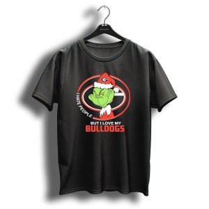 Georgia Bulldogs Christmas Grinch I Hate People But I Love My Bulldogs T-Shirt