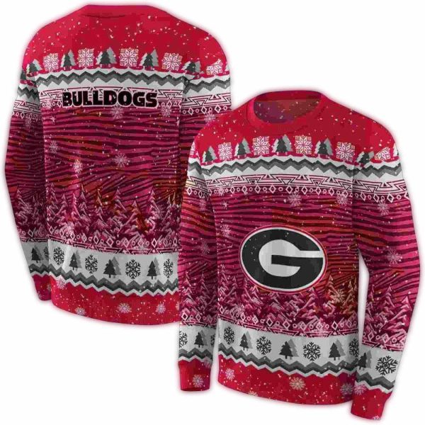 Georgia Bulldogs Christmas Trees AOP Sweatshirt 1
