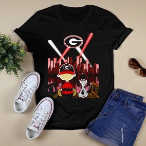 Georgia Bulldogs Cityscape 74 Night Sky Lights T Shirt