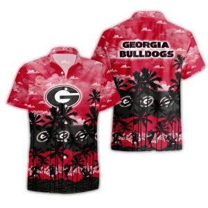 Georgia Bulldogs Coconut Sunset Tropical Hawaiian Shirt