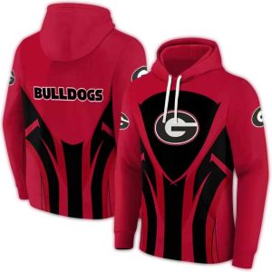 Georgia Bulldogs Concentric Lines All-Over Print Hoodie