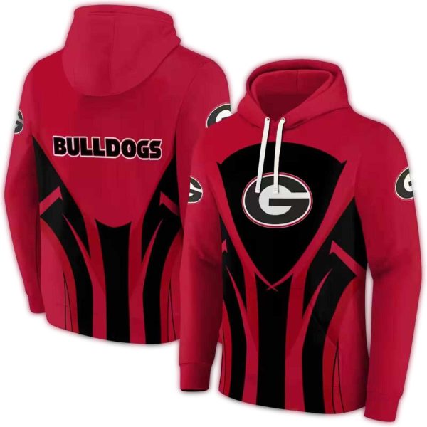 Georgia Bulldogs Concentric Lines AOP Hoodie 1