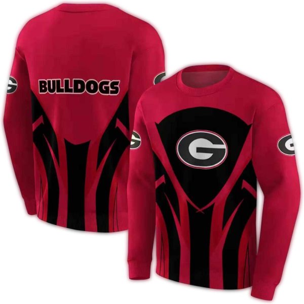 Georgia Bulldogs Concentric Lines AOP Sweatshirt 1