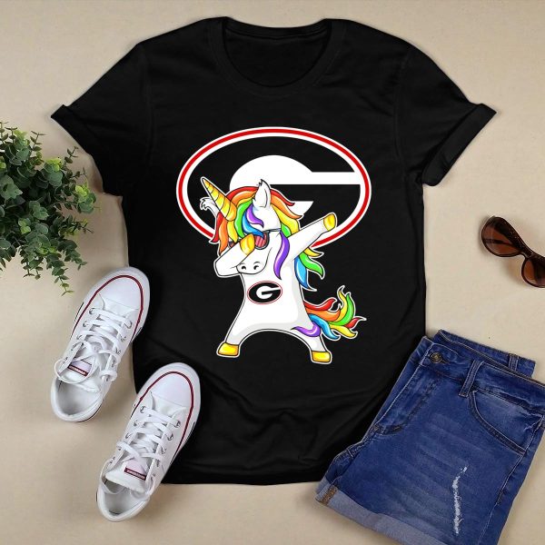 Georgia Bulldogs Dabbing Unicorn T Shirt 1